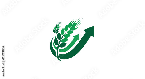 Agricultural Growth Concept with Wheat and Arrows