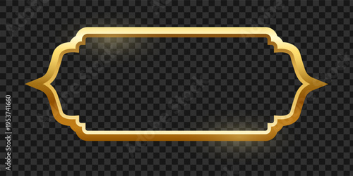 Vector images of frames in Islamic Arabic, Indian, and Turkish motifs and styles. Elements of golden Muslim frames in various shapes. Traditional vintage Arabic elements for your design.