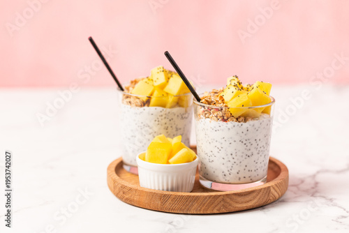 Wallpaper Mural Chia pudding with Mango in Glass Torontodigital.ca