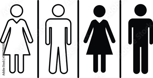 Restroom sign with gender symbols for accessibility