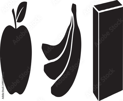 Cereal Box Silhouettes Breakfast Food Vector