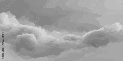 Fluffy white clouds float through a bright blue sky atmosphere creating a beautiful nature cloudscape on a sunny summer day