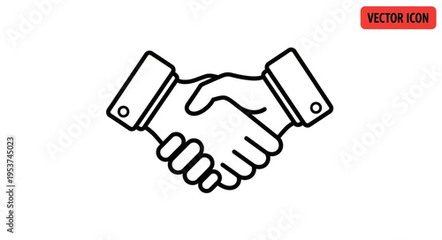 Handshake Icon - Symbol of Agreement, Partnership, and Collaboration.