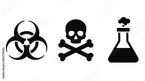 Hazardous symbols and icons of danger