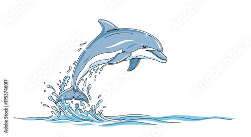 A dolphin jumping out of water.