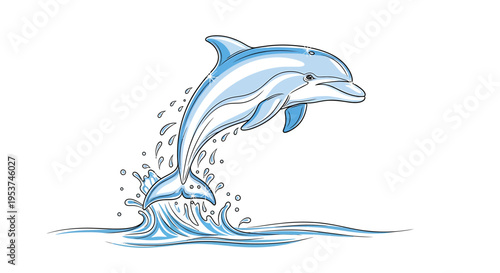 Dolphin jumping out of water.