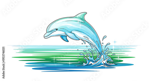 A dolphin jumping out of water.