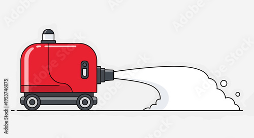 Red steam cleaner machine illustration.