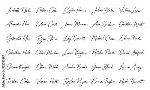 Collection of Handwritten Professional Signatures and Stylish Personal Autographs Set