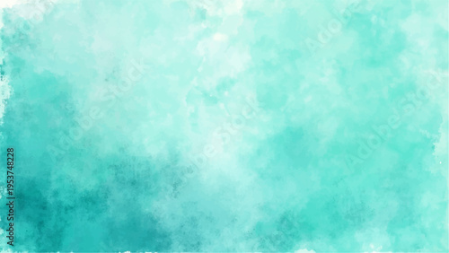 Vector Abstract watercolor background with shades of cyan and teal blend, evoking serene sensation and painted splash effect looks like a dreamy art work with elegant beauty and refreshing hues