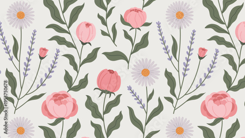 seamless pattern with tulips