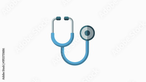 Blue stethoscope on white background medical tool for doctor's examination healthcare instrument