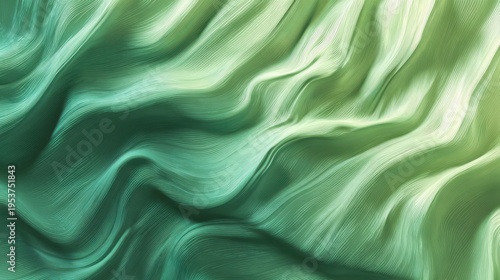 Soft flowing abstract background with gentle waves and calming shades of green, perfect for themes of nature, tranquility, and relaxation in design projects or marketing materials.