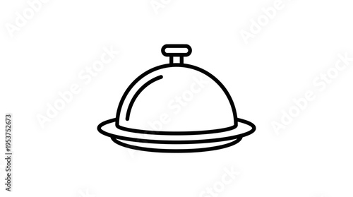 Minimalist Cloche Icon on a White Background