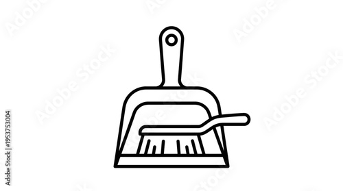 Minimalist Dustpan and Brush Icon
