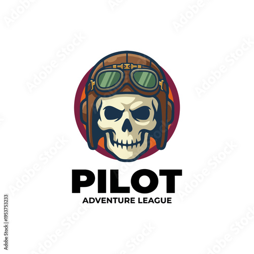 This logo features a skull wearing aviator goggles, embodying the spirit of adventure and thrill that pilots experience. Perfect for a daring adventure league.