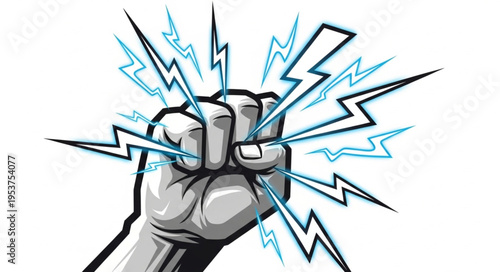 Electrifying Power - A Fistful of Lightning Energy Unleashed.