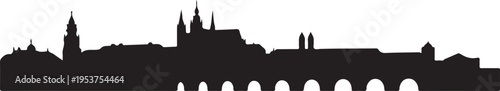 Prague City Skyline Vector Illustration