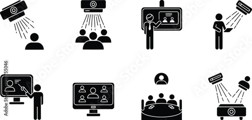 Silhouette bundle icons for presentations and meetings