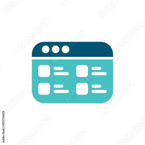 A browser page with menu lines represents shopping categories and product sections. This graphic suits ecommerce navigation, retail catalogs, marketplace dashboards, and store interfaces