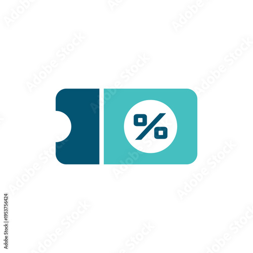 A coupon ticket with a percent sign represents promotional savings and redemption. This graphic suits ecommerce campaigns, retail checkouts, sale pages, and loyalty program materials