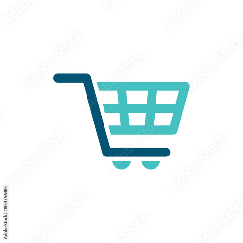 A wheeled shopping cart represents item selection for online or retail buying. This graphic suits ecommerce apps, checkout systems, marketplace dashboards, and store interfaces
