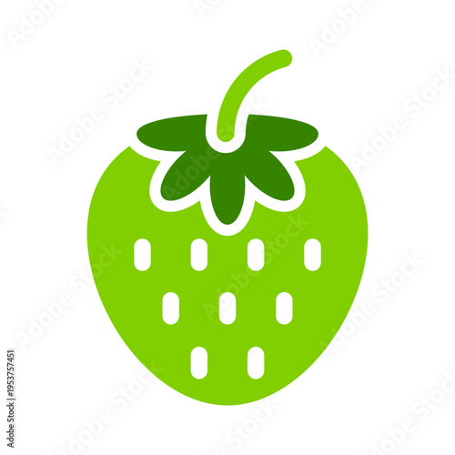 A strawberry icon represents fruit production in a hydroponic farming system. This graphic suits greenhouse branding, fresh produce labels, cultivation guides, and indoor gardening materials