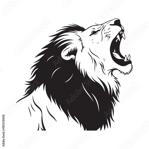 Roaring Lion Head Vector Illustration