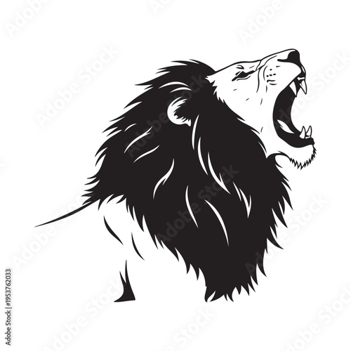 Roaring Lion Head Vector Illustration