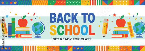 Back to School Pattern Banner | Education Sale Background Design