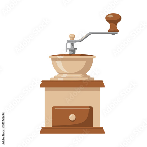 Coffee Grinder in Vector Style Illustration