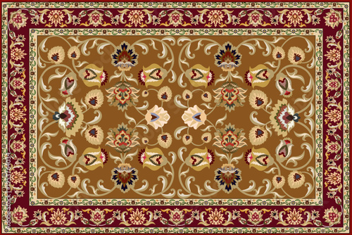 This image presents a traditional Persian carpet design featuring a symmetrical layout with a central medallion as the focal point.