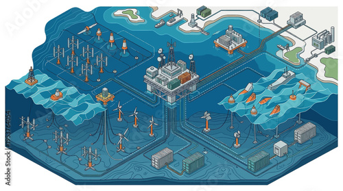 An offshore oil and gas platform.
