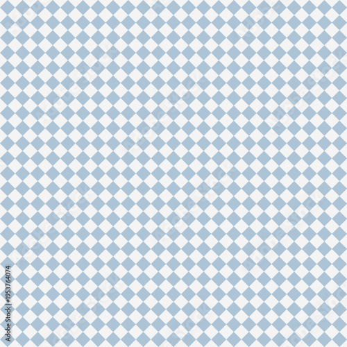 Seamless light blue and off white geometric diamond grid pattern. Modern tiling background for wallpaper, packaging, textile, branding, and web design.