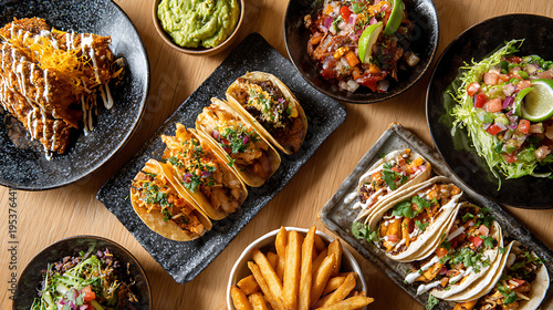 Φωτογραφία A variety of mexican food on a table