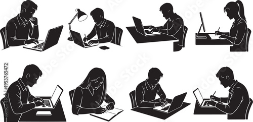 People working on laptops in various office settings daily