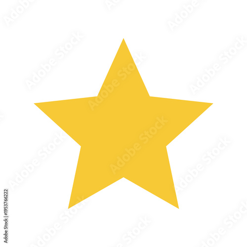 A yellow star isolated on transparent PNG. 