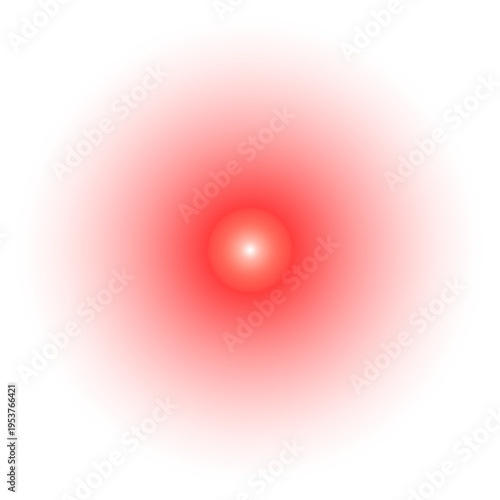 Red glowing circle dot light. 