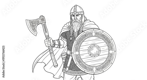 Viking warrior with axe and shield.