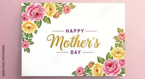 Happy mother's day greeting card with floral design