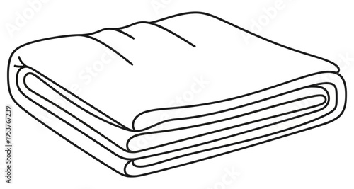 Folded Bed Sheet Stack Minimalist Line Art Icon