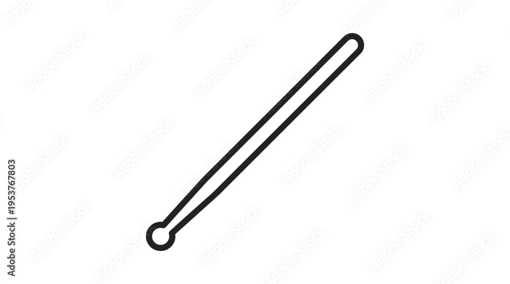 Obraz premium Minimalist Outline of a Drumstick on White