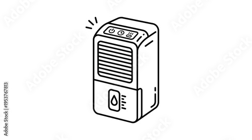 Air Humidifier Icon in Minimalist Outline Style