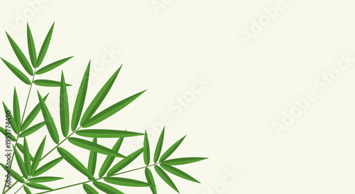 Green Bamboo Leaves Corner Accent.