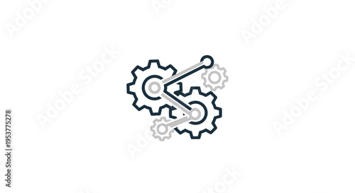 Conceptual illustration depicting interconnected gears symbolizing teamwork, process, and efficiency