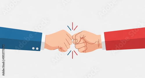 Fist Bump Illustration - A Symbol of Agreement and Collaboration.