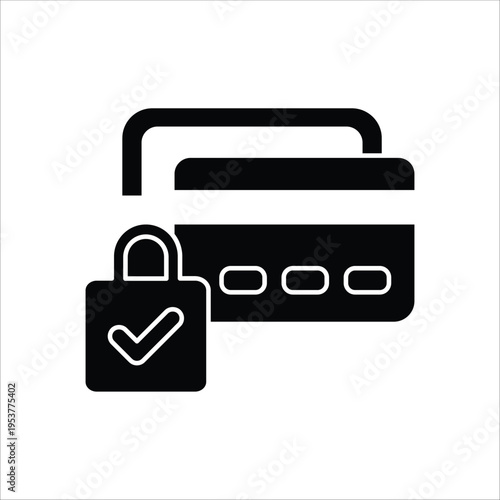 payment secured icons. simple solid vector illustration