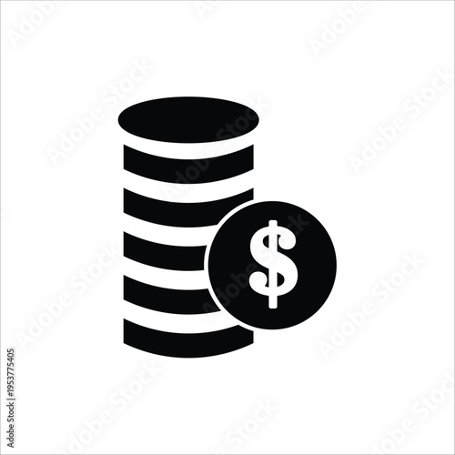 money icons. simple solid vector illustration