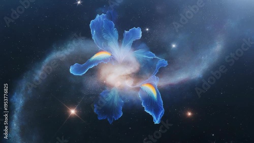 Ethereal Blue Iris Nebula in Deep Space