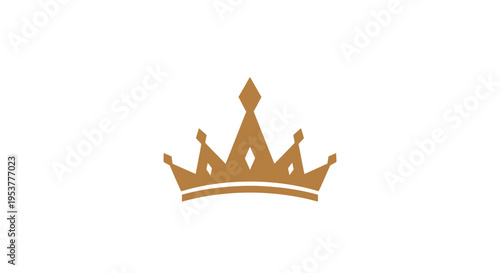 Gold Crown Illustration on White Background, Symbol of Royalty and Elegance
